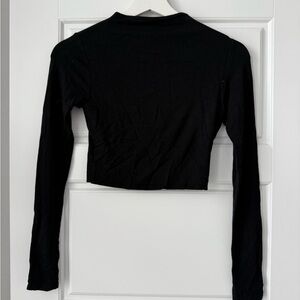 Naked Wardrobe Black Long Sleeve Top, Size Small